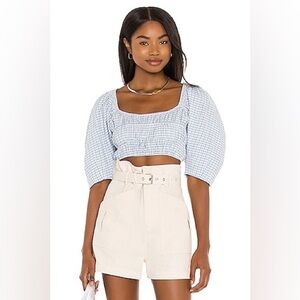 SONG OF STYLE size Small Cassia Top in Blue & White